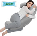 C Shaped Body Pillow for Side Sleepers, Grey, Adjustable Memory Foam Support