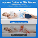 Heart-Shaped Knee Pillow for Side Sleepers, Blue Memory Foam Leg Support
