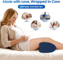 Heart-Shaped Knee Pillow for Side Sleepers, Blue Memory Foam Leg Support