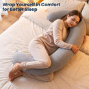 C Shaped Body Pillow for Side Sleepers, Grey, Adjustable Memory Foam Support