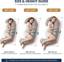 C Shaped Body Pillow for Side Sleepers, Grey, Adjustable Memory Foam Support
