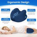 Heart-Shaped Knee Pillow for Side Sleepers, Blue Memory Foam Leg Support