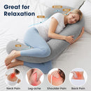 C Shaped Body Pillow for Side Sleepers, Grey, Adjustable Memory Foam Support