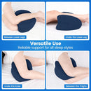 Heart-Shaped Knee Pillow for Side Sleepers, Blue Memory Foam Leg Support